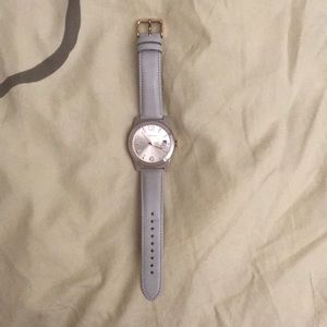 Fossil cream and Rose gold leather watch